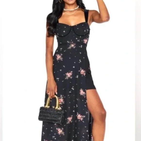 Show Me Your MuMu Pants - Show Me Your Mumu Pandora Moody Floral Corset Maxi Dress Romper - Size L